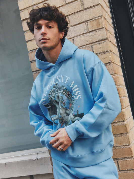 Love Doesn’t Miss™ Premium Blue Hoodie – Paris Edition