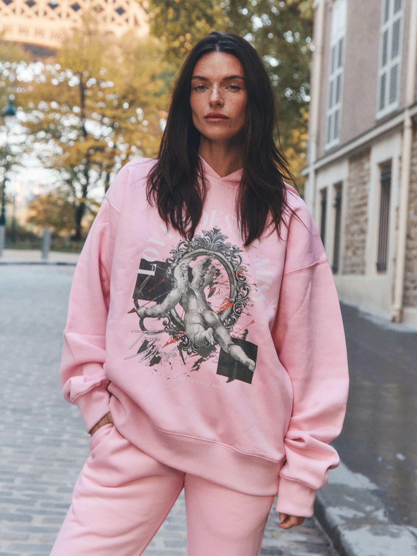 Love Doesn’t Miss™ Premium Pink Hoodie – Paris Edition