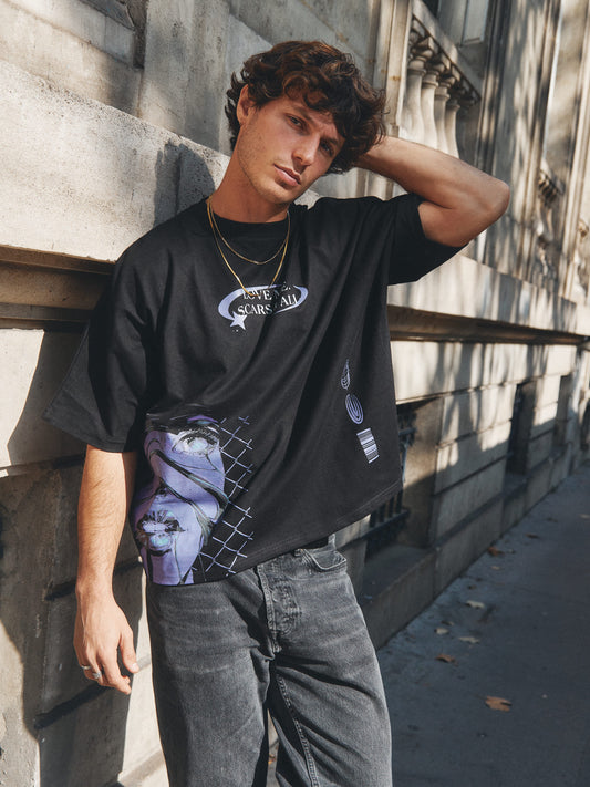 Love Me, Scars and All™ Premium Black Tee – Paris Edition