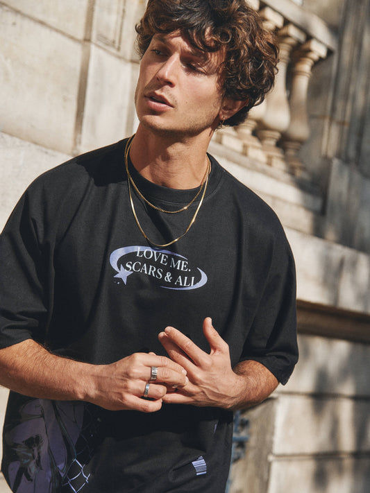 Love Me, Scars and All™ Premium Black Tee – Paris Edition