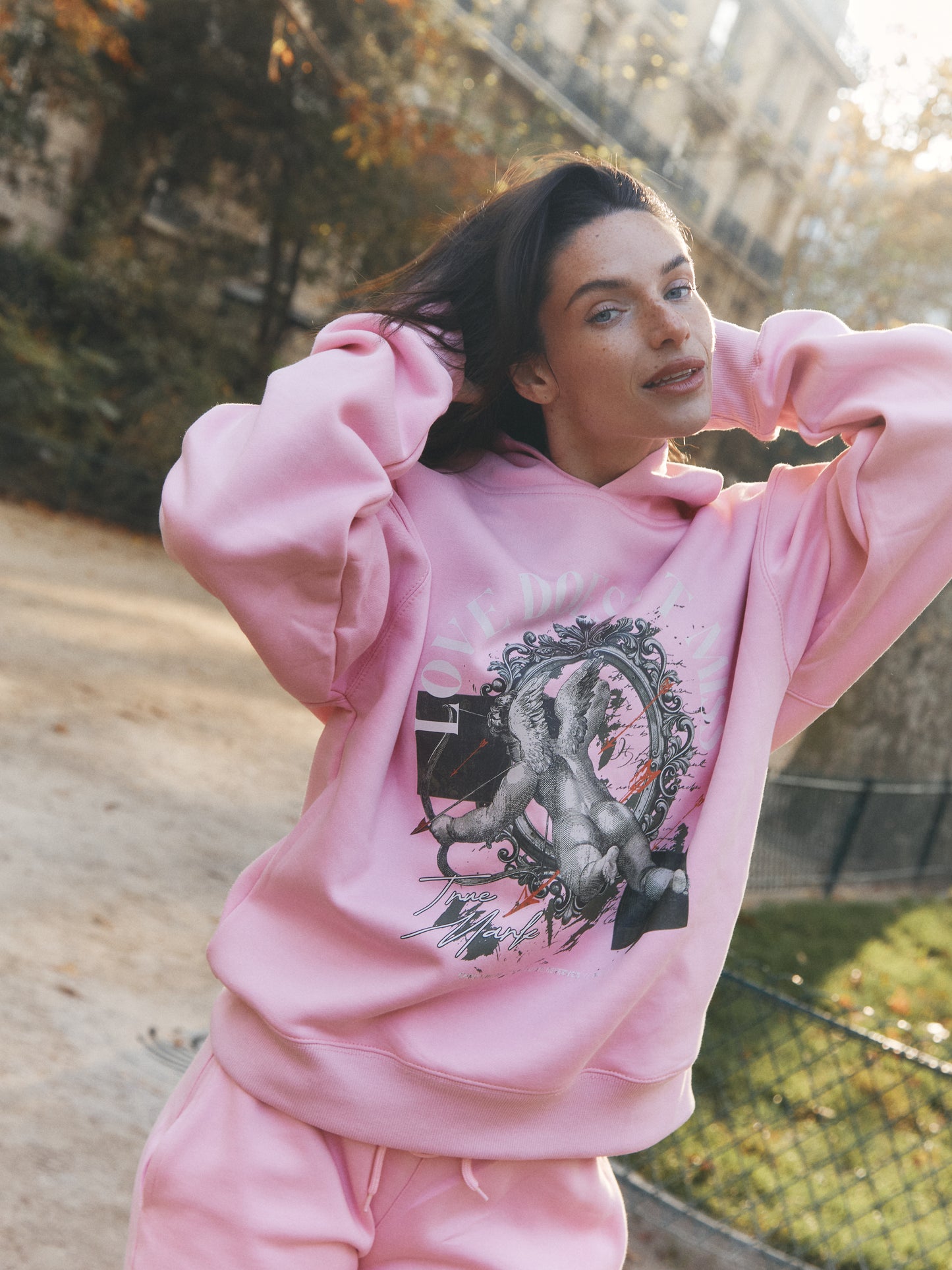 Love Doesn’t Miss™ Premium Pink Hoodie – Paris Edition