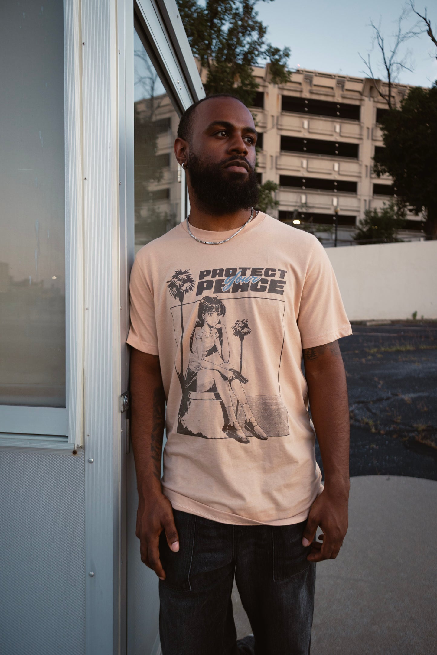 Protect Your Peace™ Anime Tee – Vintage Sand Edition