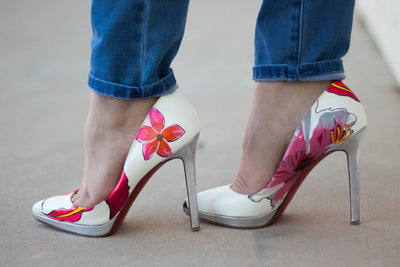 Shoes Custom Christian Louboutin Heels | Tropical Flowers