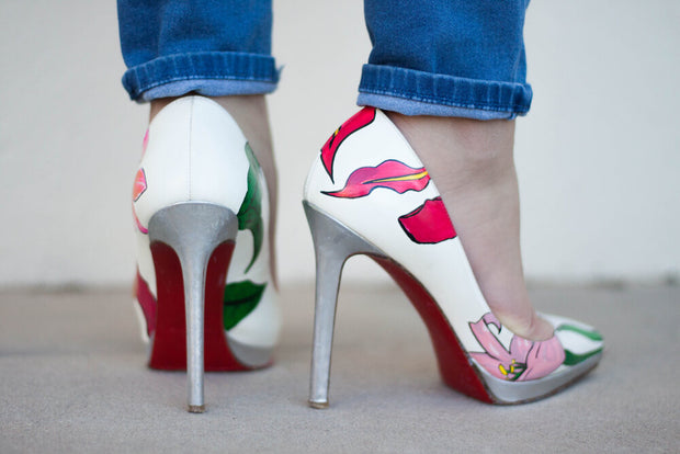 Shoes Custom Christian Louboutin Heels | Tropical Flowers