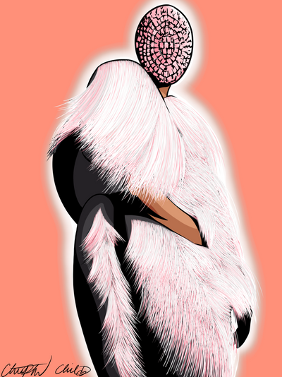 Original Art Pink Mink